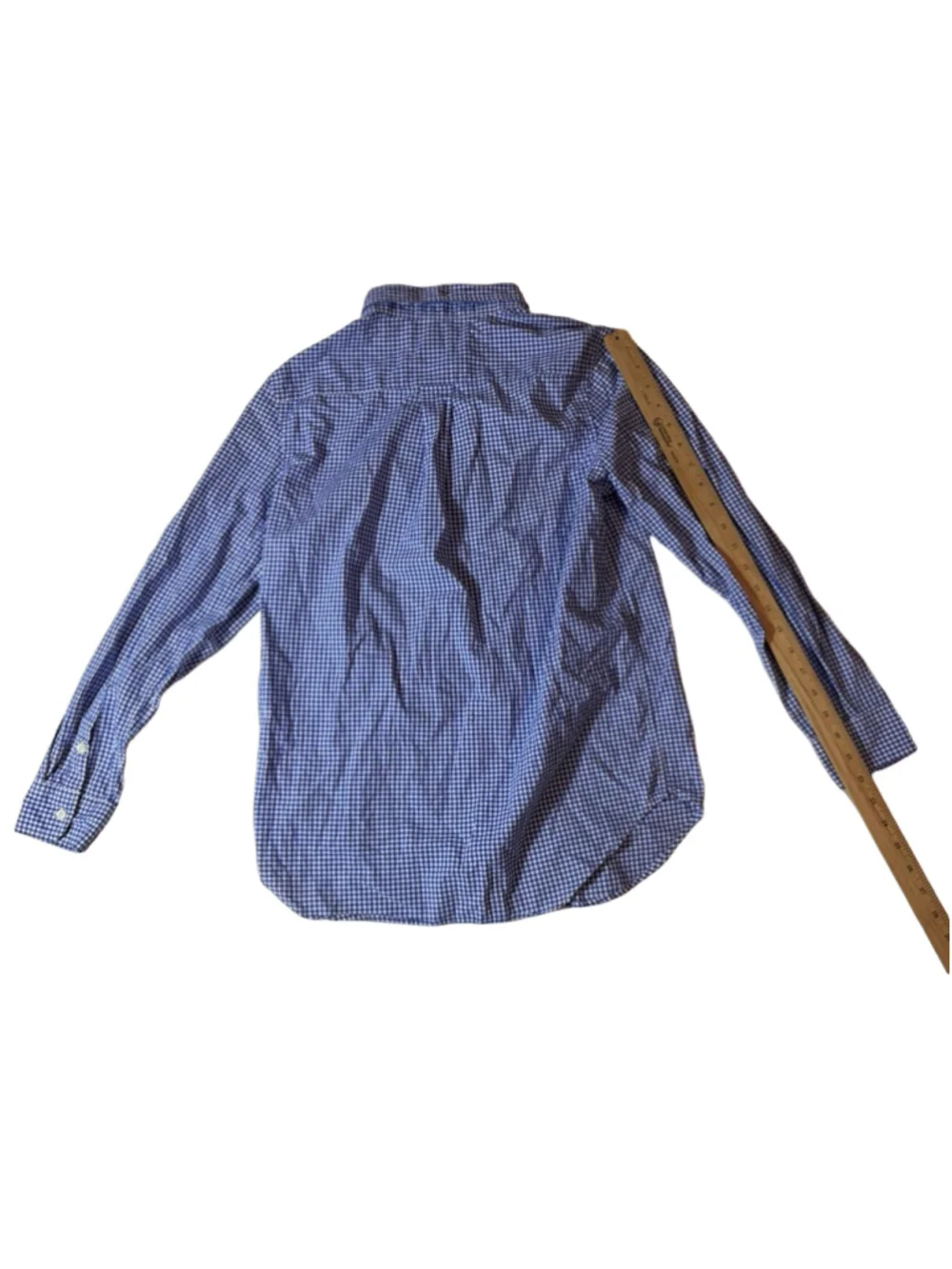 Ralph Lauren Kids L 14–16 Blue White Gingham Button Down Shirt Green Pony
